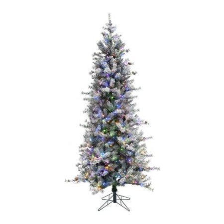 Almo Fulfillment Services Fraser Hill Farm Artificial Christmas Tree - 6.5 Ft. Buffalo Fir Slim - Multi LED Lights FFBF065-6SN